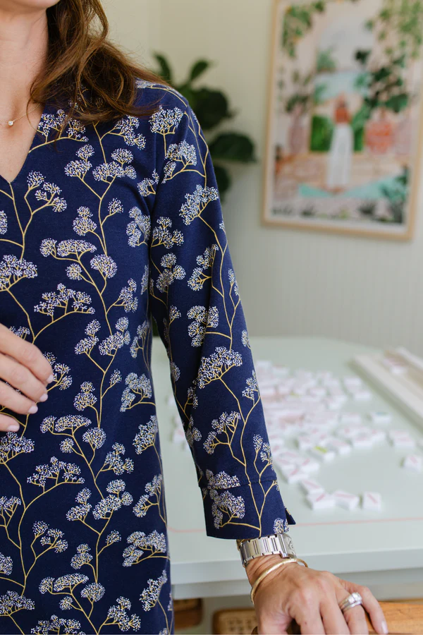 Victoria Tunic Dress in Navy Grove